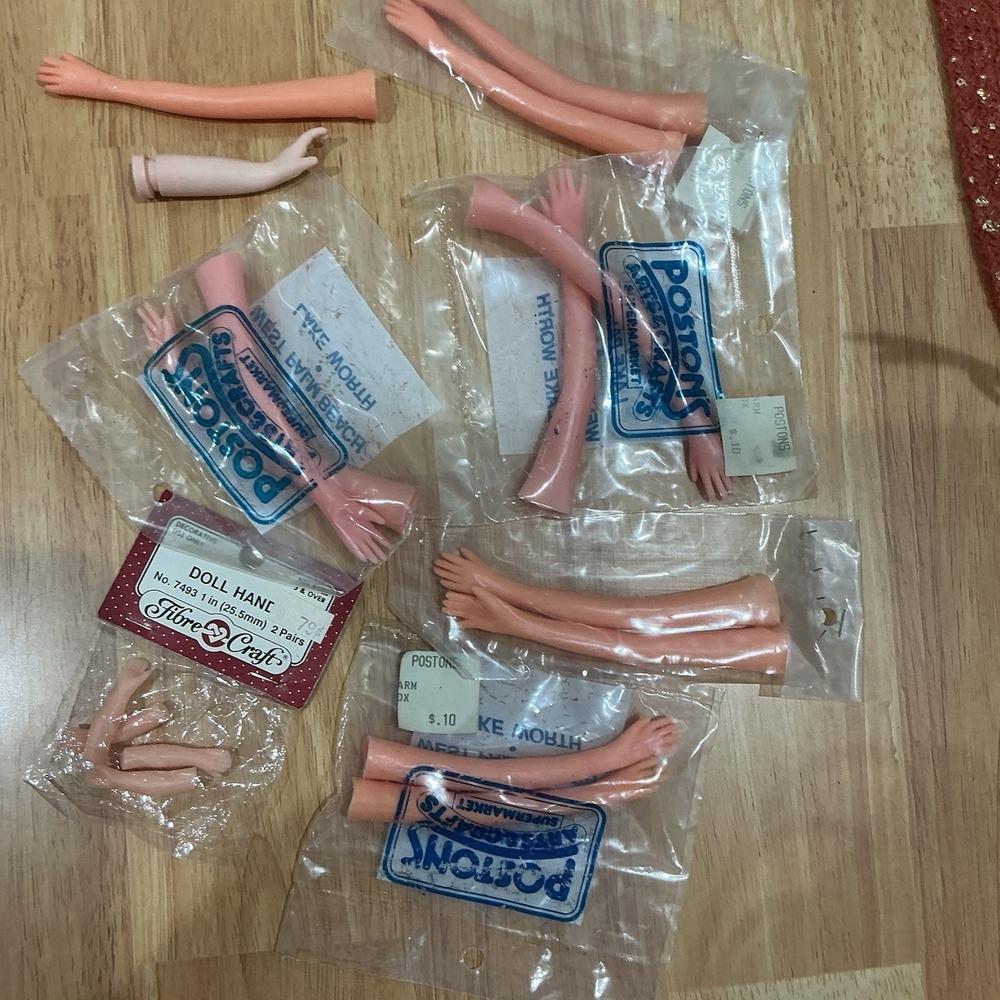 Lot Of Doll‎ Parts, Arms And Hands, Most New In Package 10+ Pieces